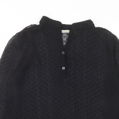 Laura Bianchi Womens Black Polyester Basic Blouse Size M V-Neck