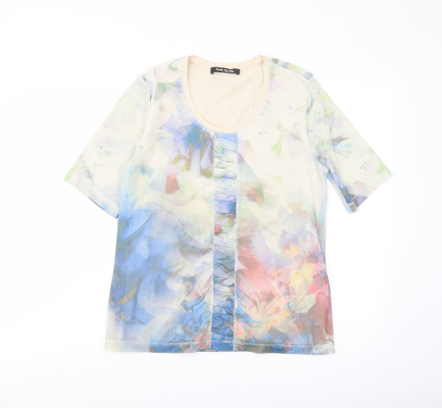 Betty Barclay Womens Multicoloured Floral Polyester Basic T-Shirt Size 14 Round Neck