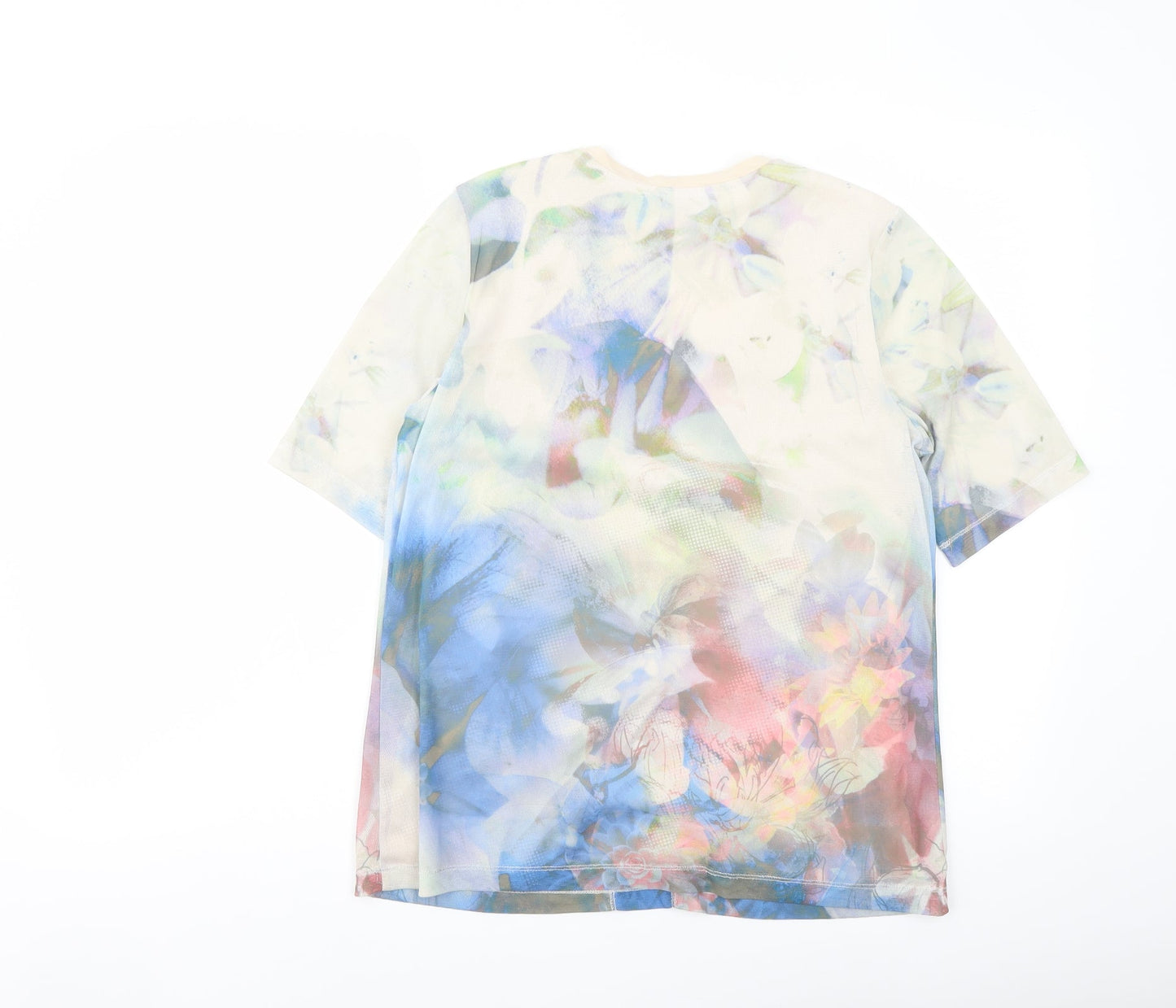 Betty Barclay Womens Multicoloured Floral Polyester Basic T-Shirt Size 14 Round Neck