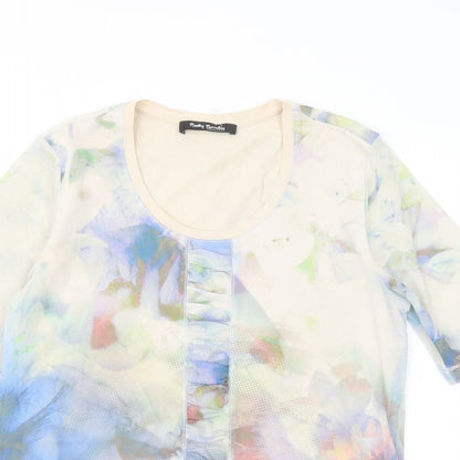 Betty Barclay Womens Multicoloured Floral Polyester Basic T-Shirt Size 14 Round Neck