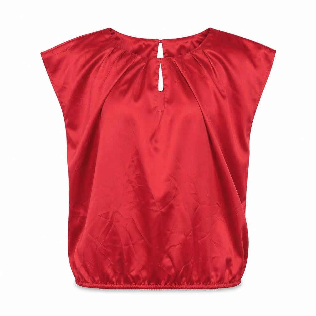 Womens UK Size 12 Et Vous Red Basic Blouse