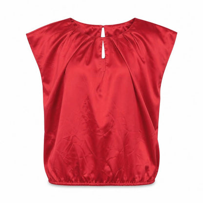 Womens UK Size 12 Et Vous Red Basic Blouse