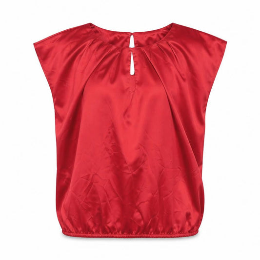 Womens UK Size 12 Et Vous Red Basic Blouse