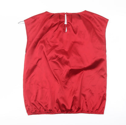 Womens UK Size 12 Et Vous Red Basic Blouse