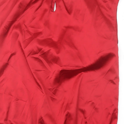 Womens UK Size 12 Et Vous Red Basic Blouse