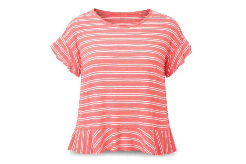 Womens UK Size XL Lands' End Orange Basic T-Shirt