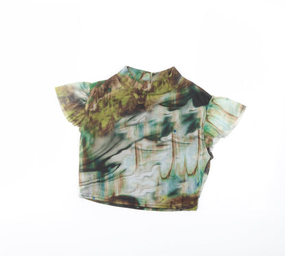 Womens UK Size 6 PRETTYLITTLETHING Multicoloured Cropped T-Shirt