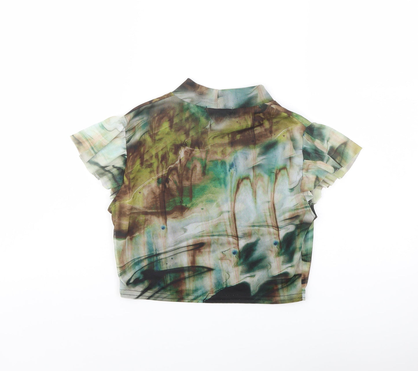 Womens UK Size 6 PRETTYLITTLETHING Multicoloured Cropped T-Shirt