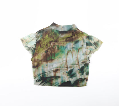 Womens UK Size 6 PRETTYLITTLETHING Multicoloured Cropped T-Shirt