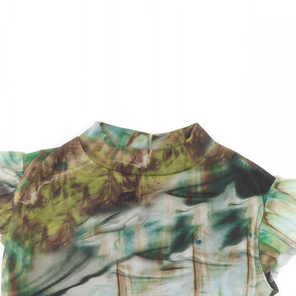 Womens UK Size 6 PRETTYLITTLETHING Multicoloured Cropped T-Shirt