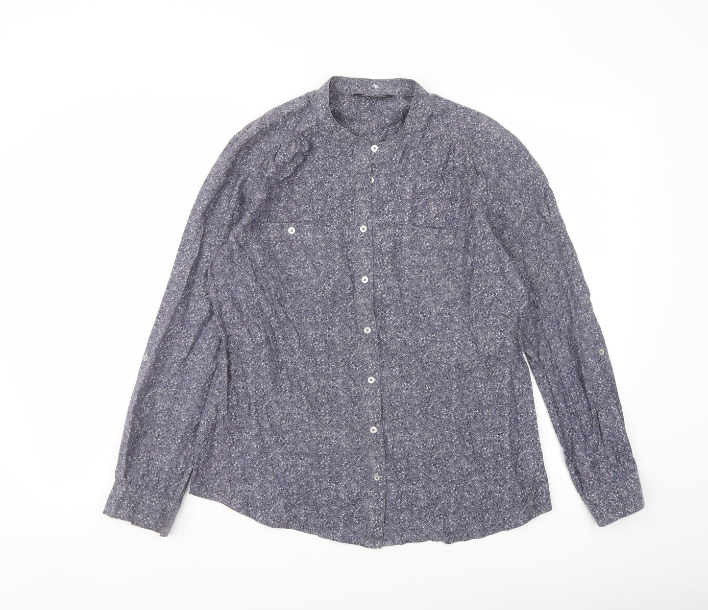 Womens UK Size 12 Marks and Spencer Grey Basic Button-Up