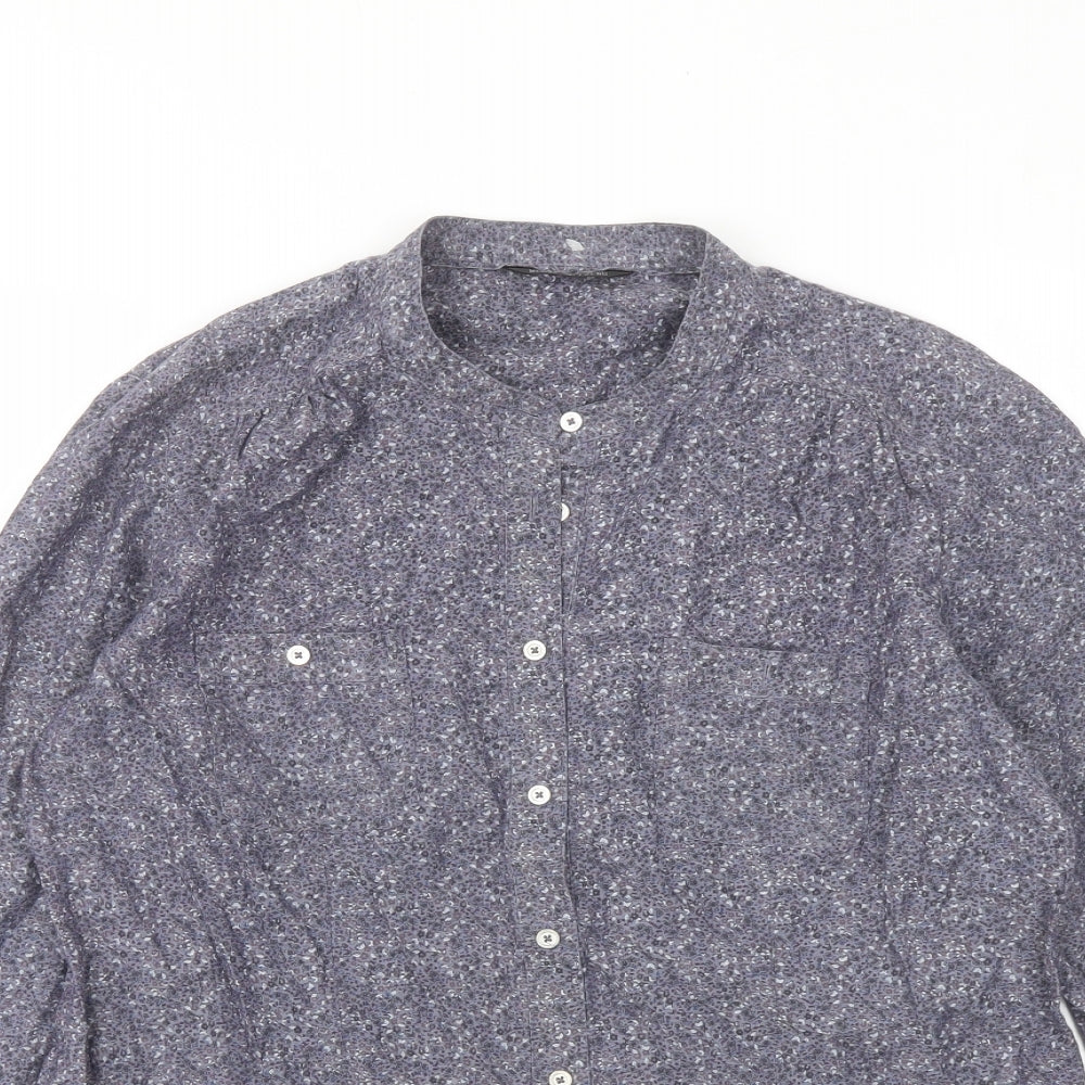 Womens UK Size 12 Marks and Spencer Grey Basic Button-Up