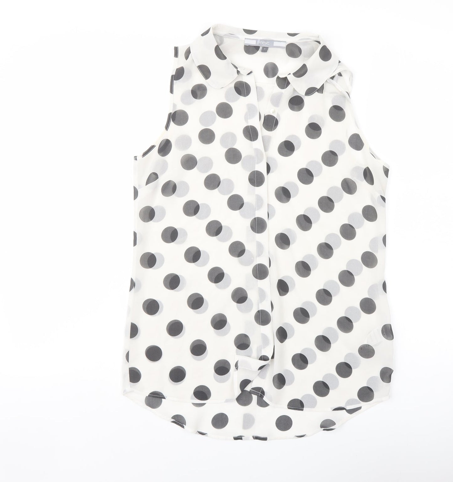 Womens UK Size 8 NEXT White Basic Button-Up