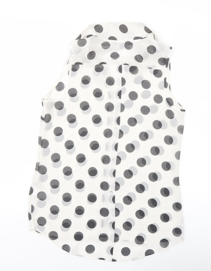 Womens UK Size 8 NEXT White Basic Button-Up