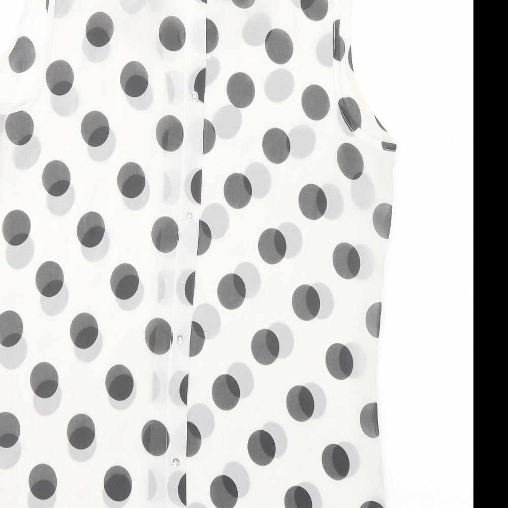 Womens UK Size 8 NEXT White Basic Button-Up