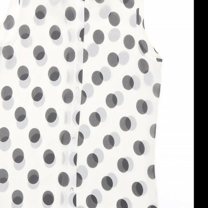 Womens UK Size 8 NEXT White Basic Button-Up