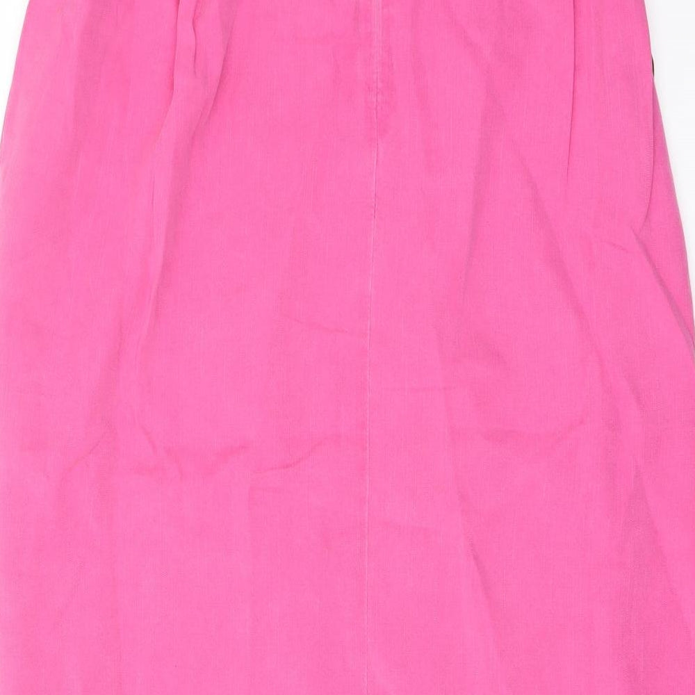 Ann Harvey Womens Pink Lyocell A-Line Skirt Size 18 Zip