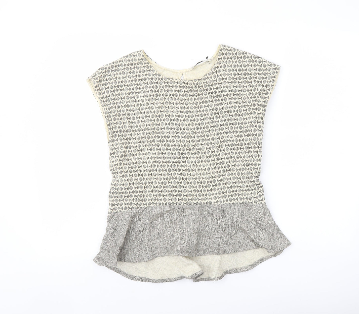 Womens UK Size XS Zara Beige Basic Blouse
