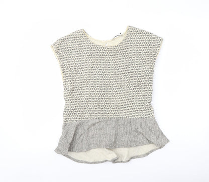 Womens UK Size XS Zara Beige Basic Blouse