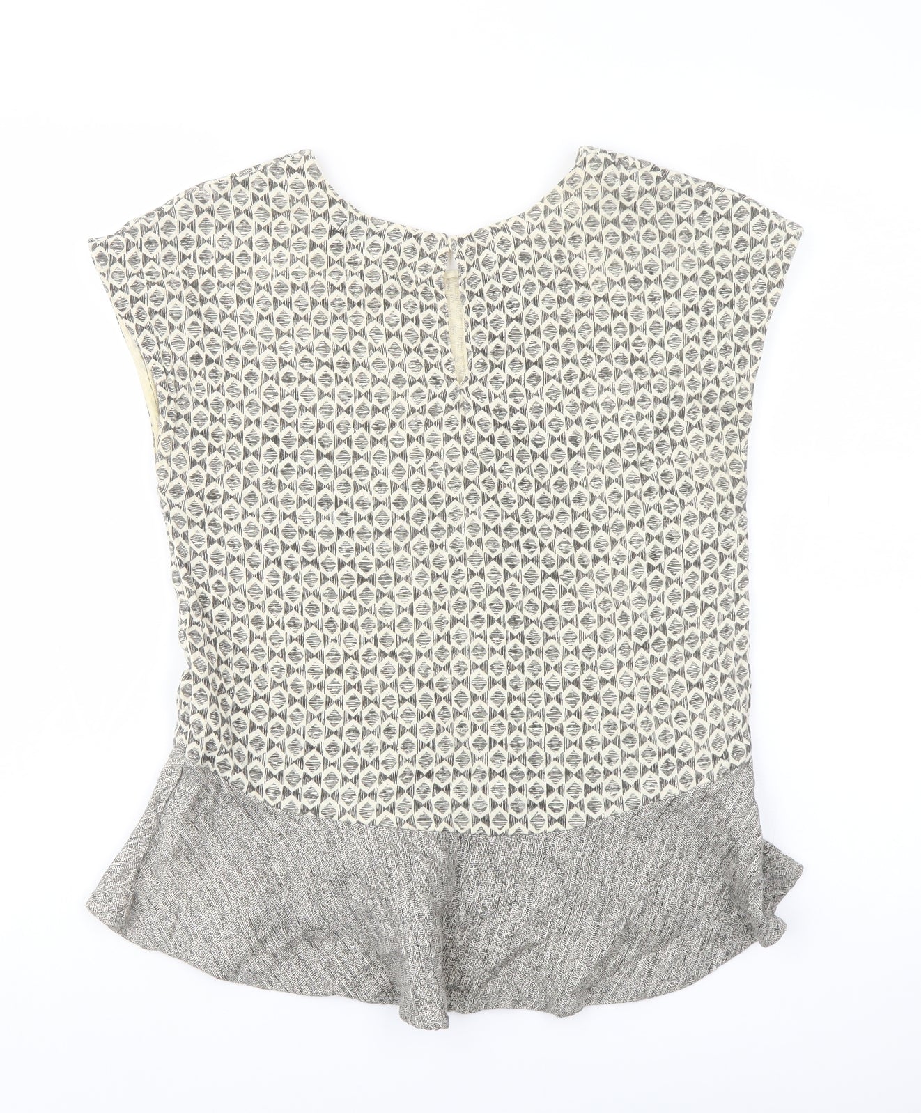 Womens UK Size XS Zara Beige Basic Blouse