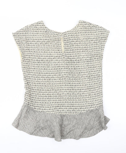 Womens UK Size XS Zara Beige Basic Blouse