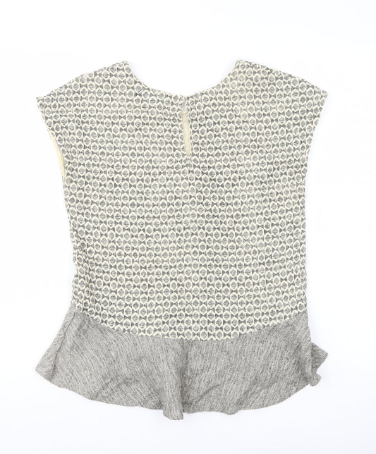 Womens UK Size XS Zara Beige Basic Blouse