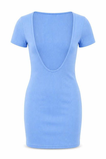 Missguided Womens Blue Polyester Mini Size 10 Scoop Neck Pullover