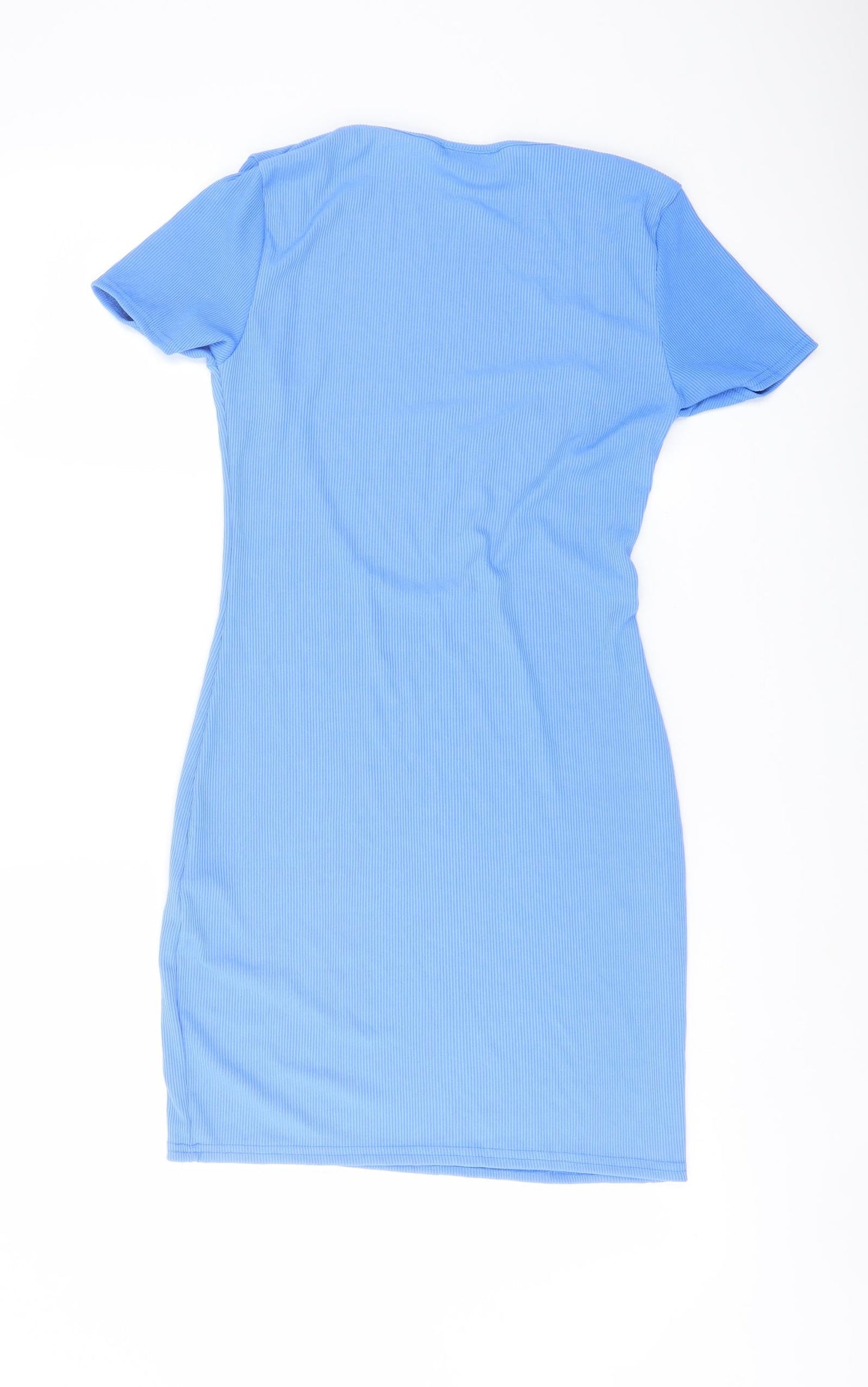 Missguided Womens Blue Polyester Mini Size 10 Scoop Neck Pullover