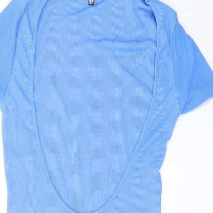 Missguided Womens Blue Polyester Mini Size 10 Scoop Neck Pullover