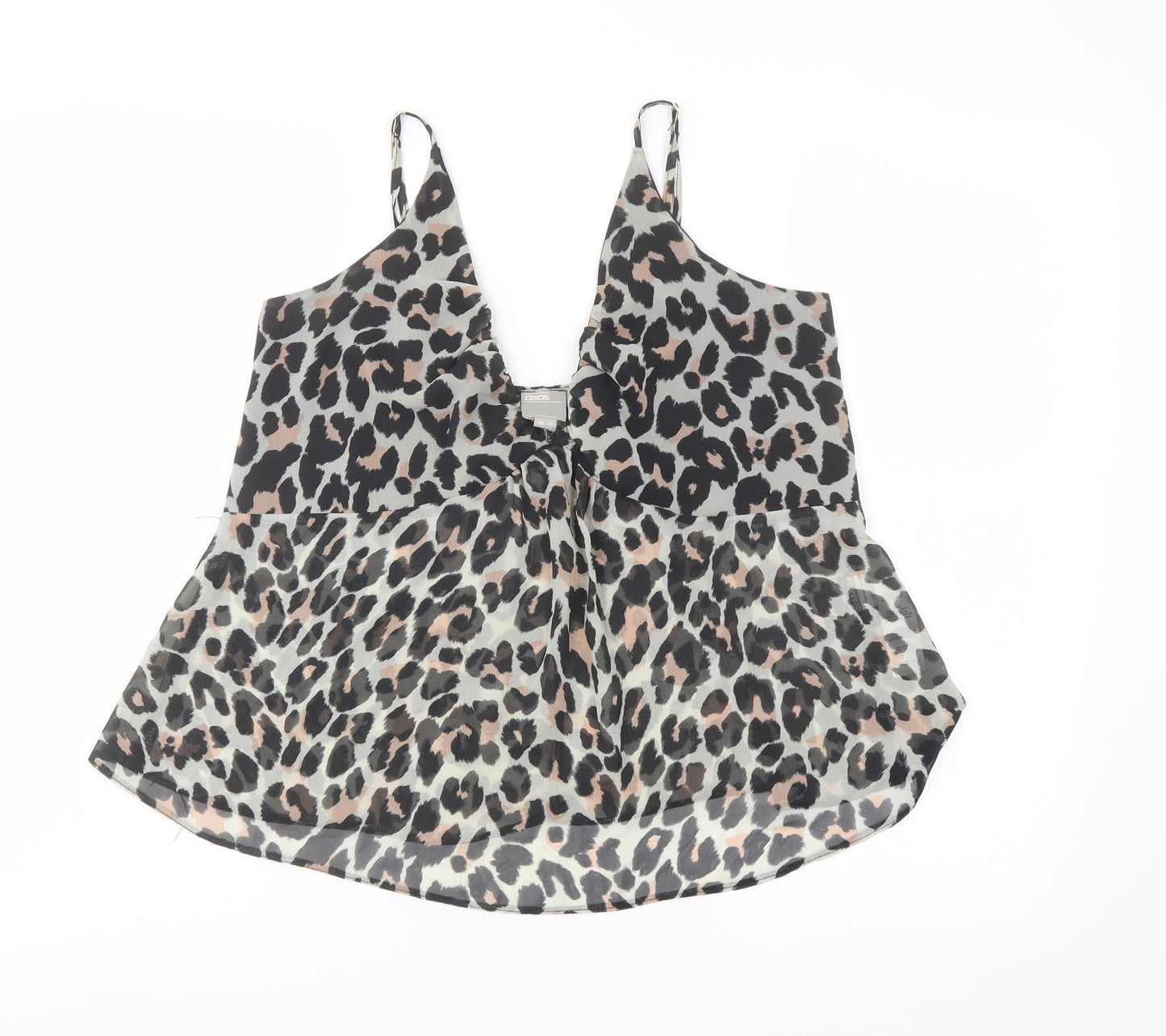 Womens UK Size 12 ASOS Black Camisole T-Shirt