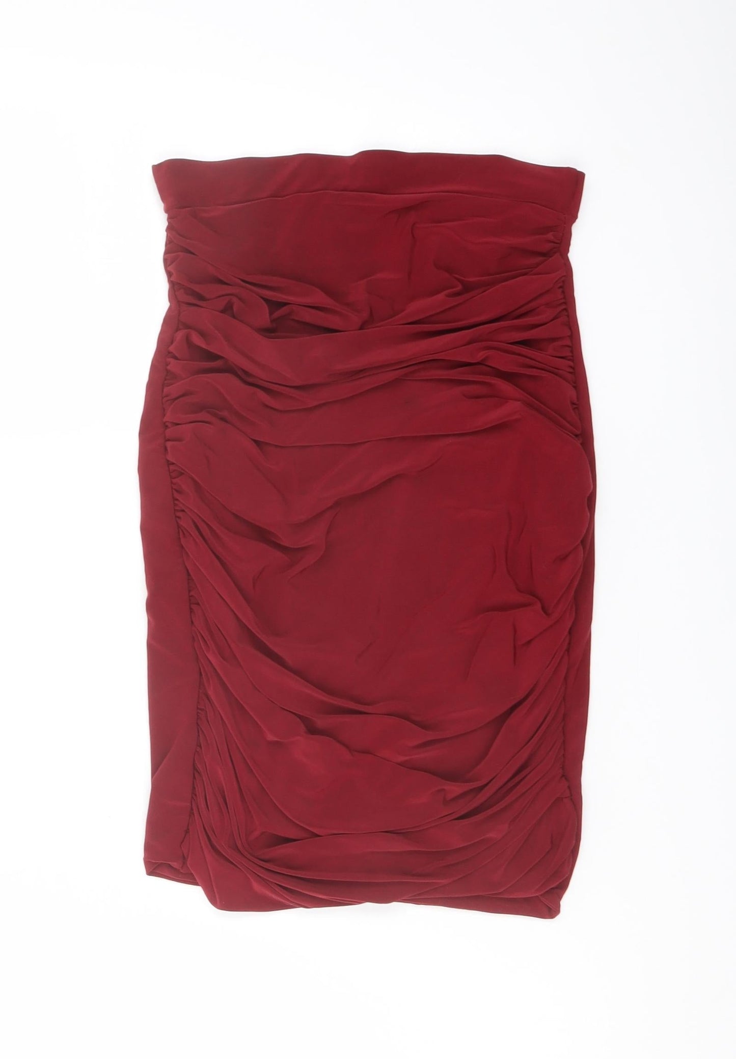 PRETTYLITTLETHING Womens Red Polyester Bandage Skirt Size 6