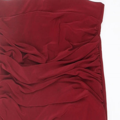 PRETTYLITTLETHING Womens Red Polyester Bandage Skirt Size 6