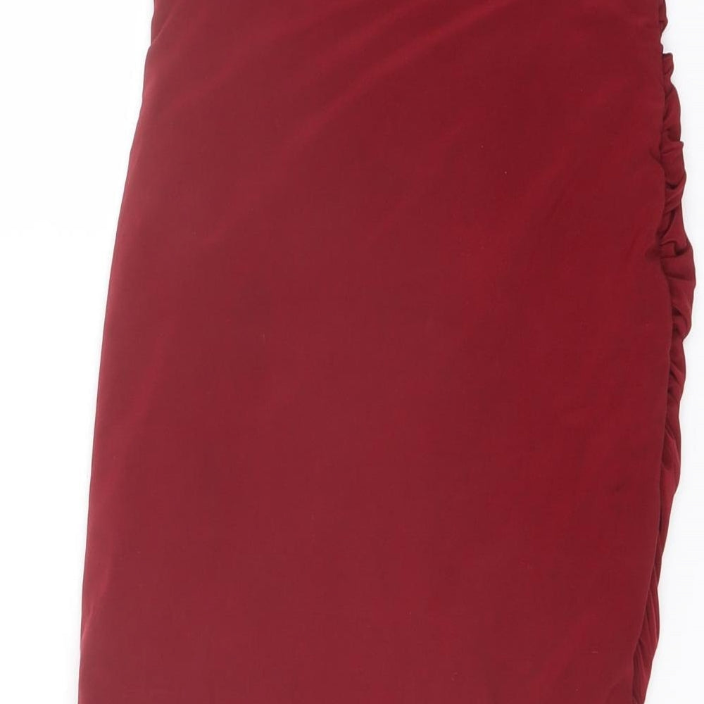 PRETTYLITTLETHING Womens Red Polyester Bandage Skirt Size 6