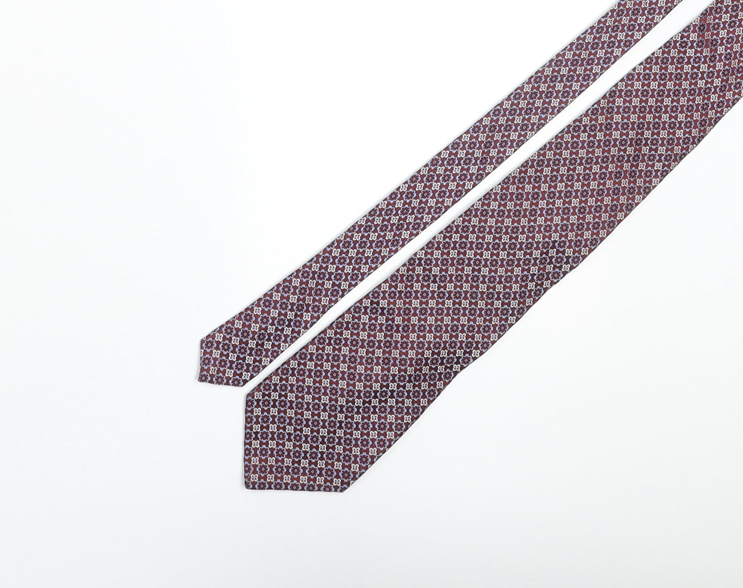 Marks and Spencer Mens Multicoloured Geometric Silk Pointed Tie One Size - Floral Print