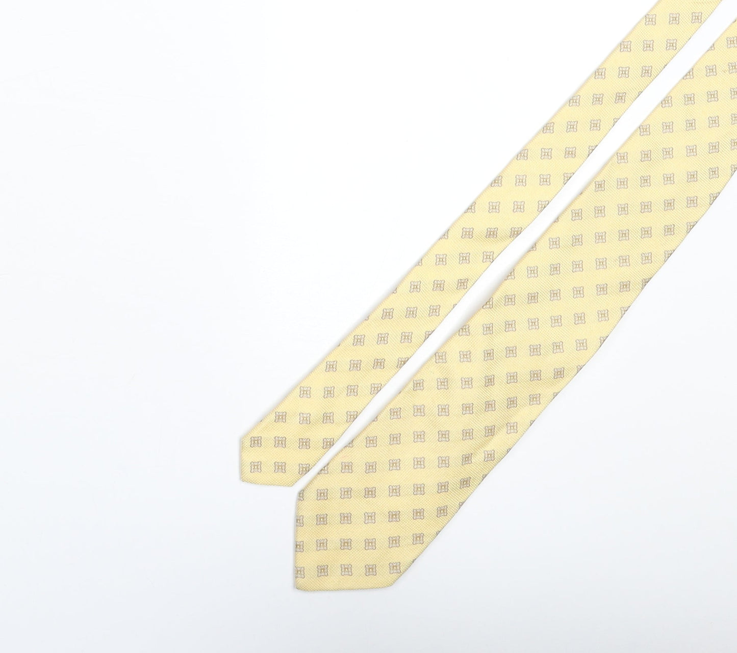 Pal Zilteri Mens Yellow Geometric Silk Pointed Tie One Size
