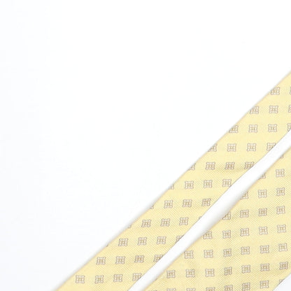 Pal Zilteri Mens Yellow Geometric Silk Pointed Tie One Size