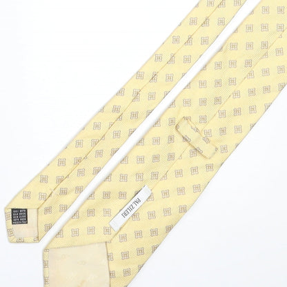 Pal Zilteri Mens Yellow Geometric Silk Pointed Tie One Size