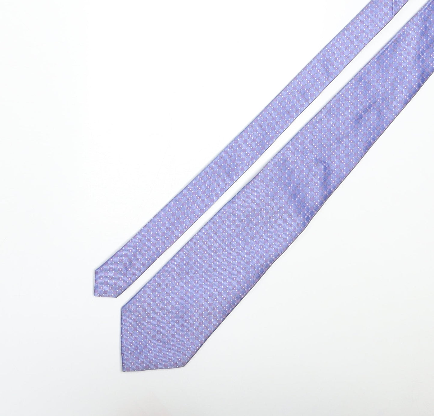 Couch & Hoskin Mens Blue Geometric Silk Pointed Tie One Size