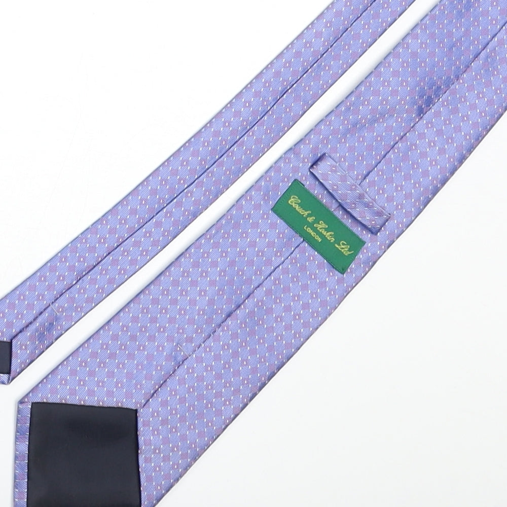 Couch & Hoskin Mens Blue Geometric Silk Pointed Tie One Size