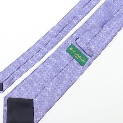 Couch & Hoskin Mens Blue Geometric Silk Pointed Tie One Size