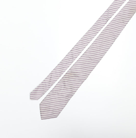 Mens Boss Purple Striped  Pointed Tie