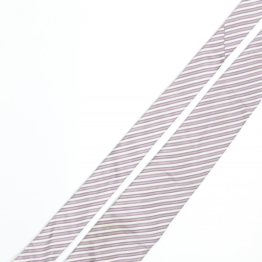 Mens Boss Purple Striped  Pointed Tie