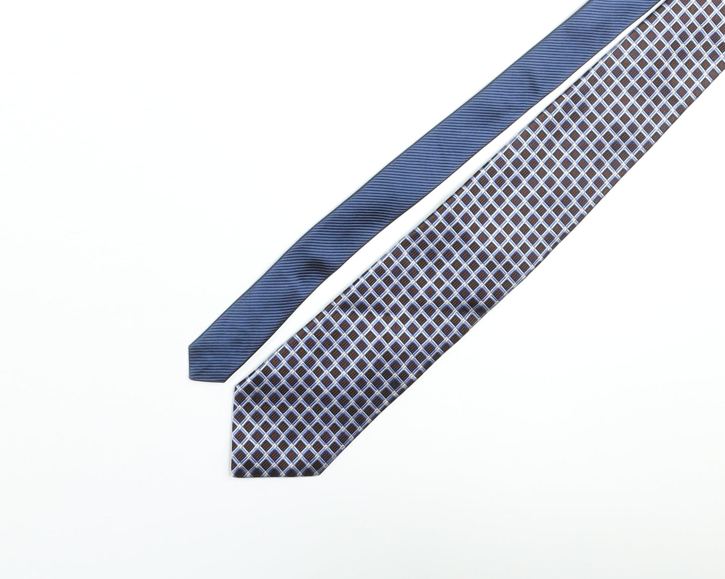Roundtree & Yorke Mens Multicoloured Plaids & Checks Silk Pointed Tie One Size