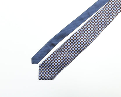 Roundtree & Yorke Mens Multicoloured Plaids & Checks Silk Pointed Tie One Size
