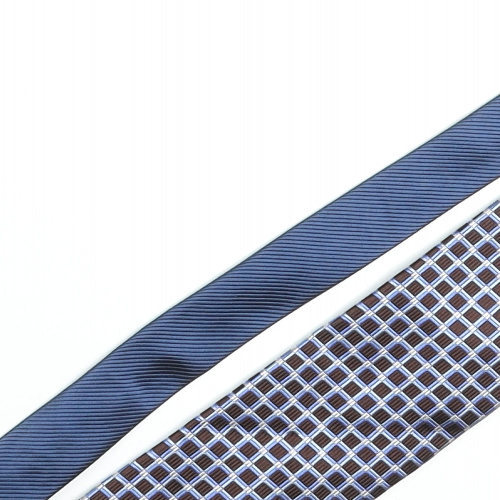 Roundtree & Yorke Mens Multicoloured Plaids & Checks Silk Pointed Tie One Size