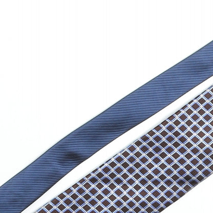 Roundtree & Yorke Mens Multicoloured Plaids & Checks Silk Pointed Tie One Size