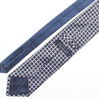 Roundtree & Yorke Mens Multicoloured Plaids & Checks Silk Pointed Tie One Size