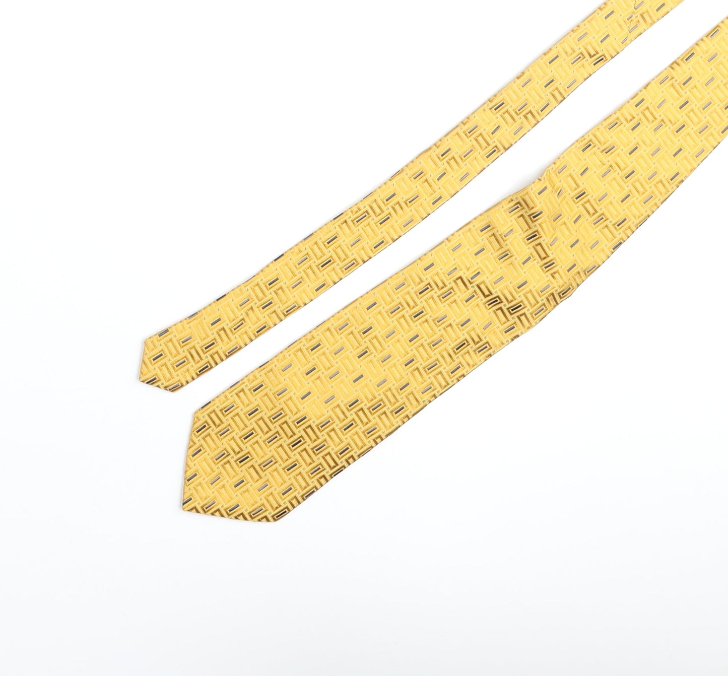 Tie Rack Mens Gold Geometric Silk Pointed Tie One Size