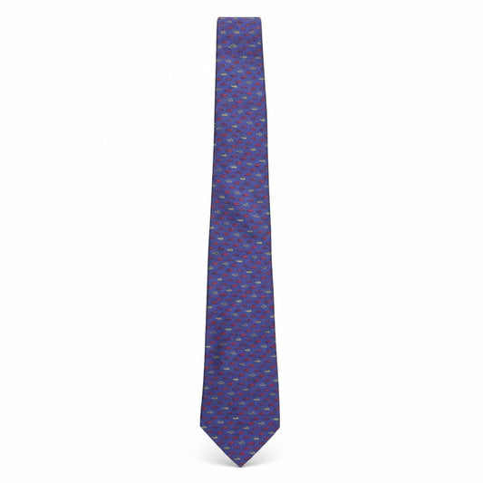 Cornelia James Mens Blue Geometric Silk Pointed Tie One Size