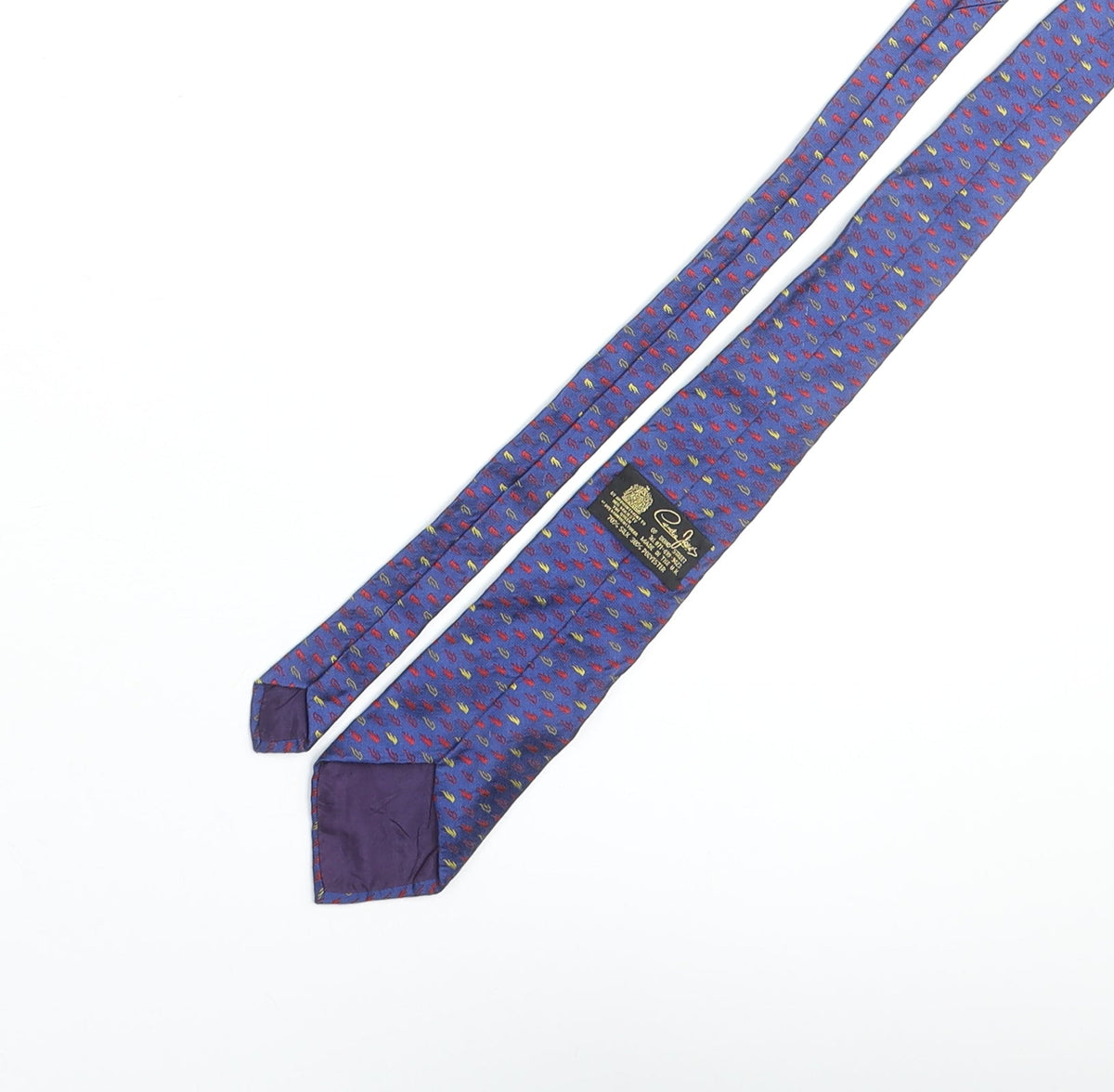 Cornelia James Mens Blue Geometric Silk Pointed Tie One Size